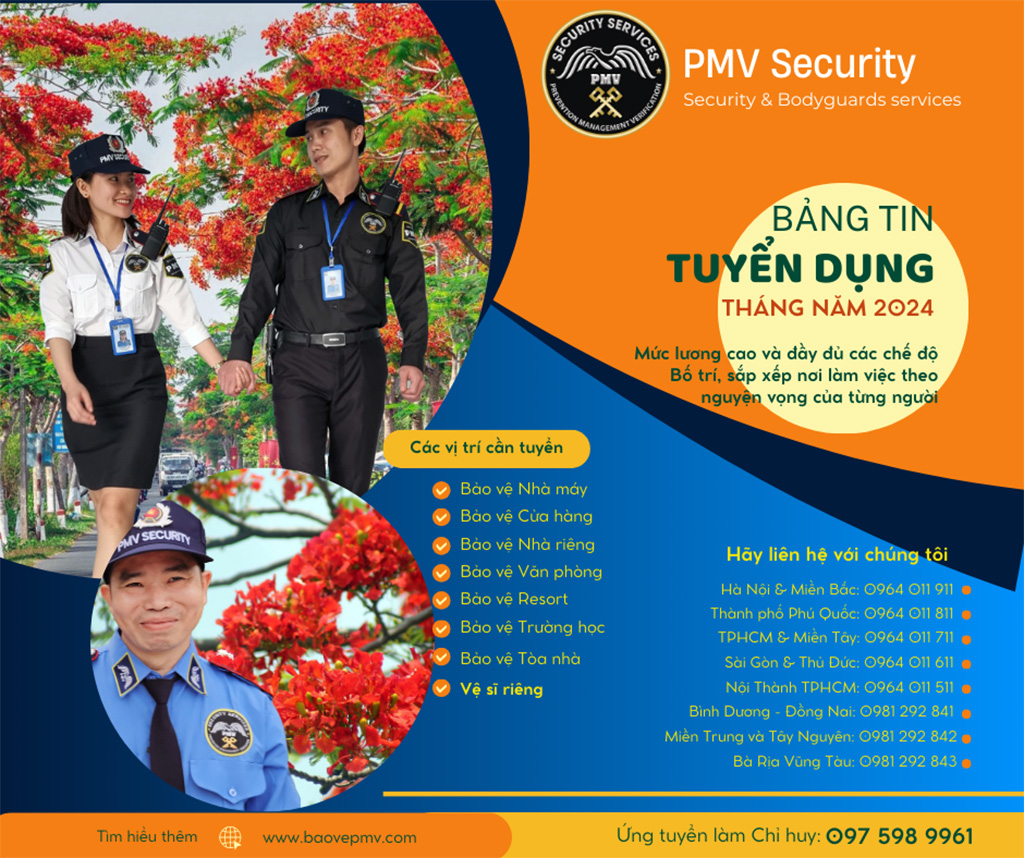 Dịch vụ bảo vệ PMV tuyển dụng bảo vệ