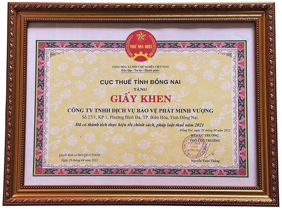Thuế Thành Tích Của Bảo Vệ PMV