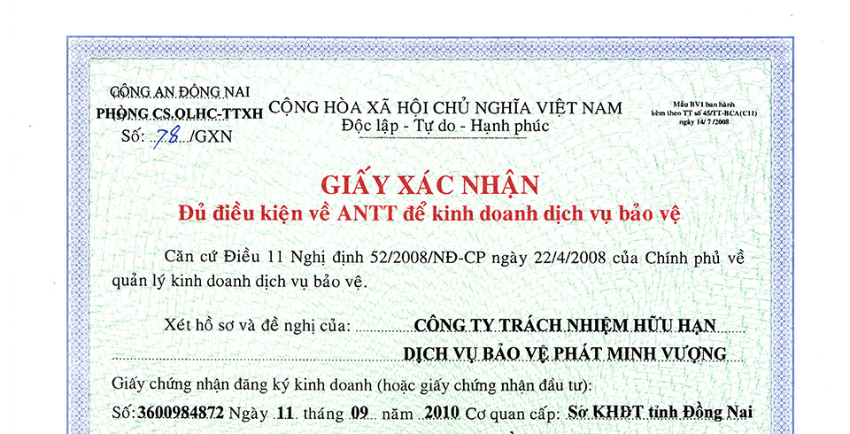 công ty dịch vụ bảo vệ