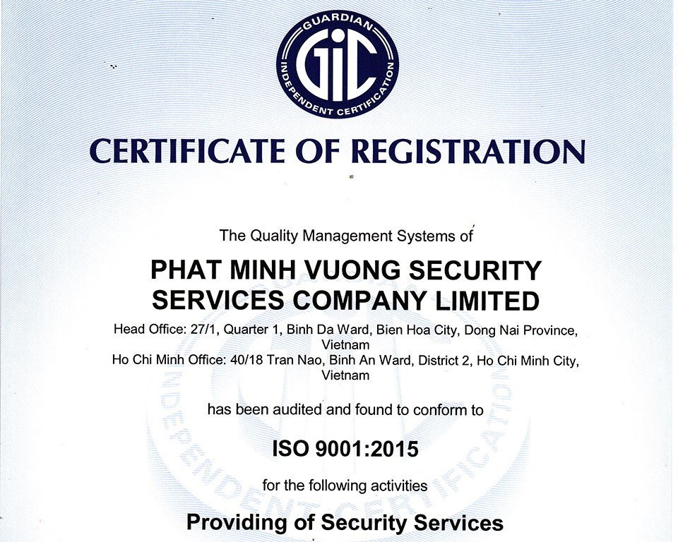 Chứng Chỉ ISO 9001 2000