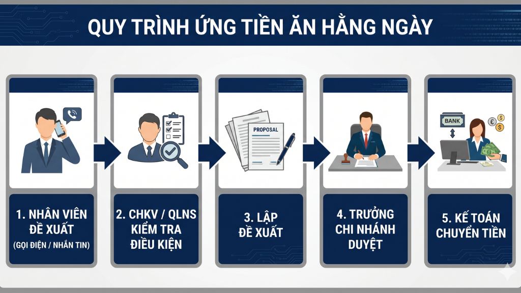 Tạm ứng Tiền Lương Tiền ăn Hàng Ngày